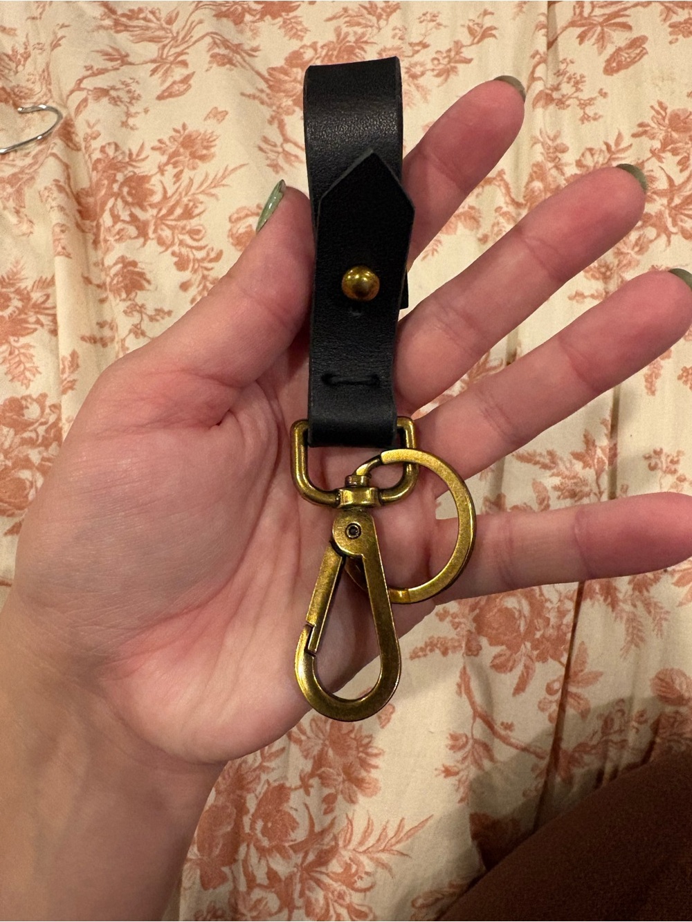 Madewell black leather key fob